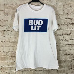 NWOT BudLit white short sleeve t-shirt medium